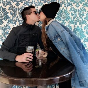 Zara men’s denim Sherpa lined jacket